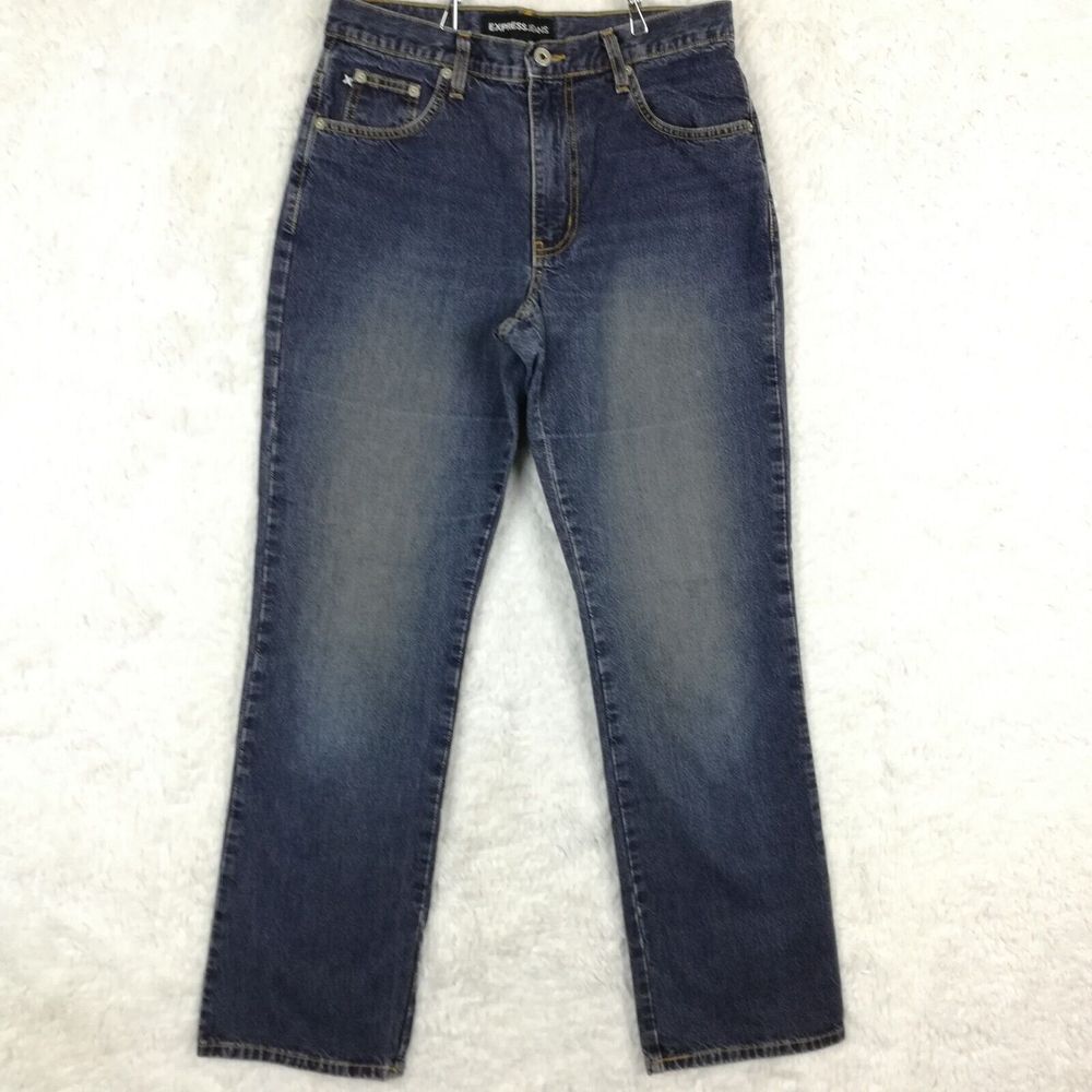 Vintage Express Womens Jeans Boot Cut Denim Blue Stone Wash Mid‎ Rise Curvy 8